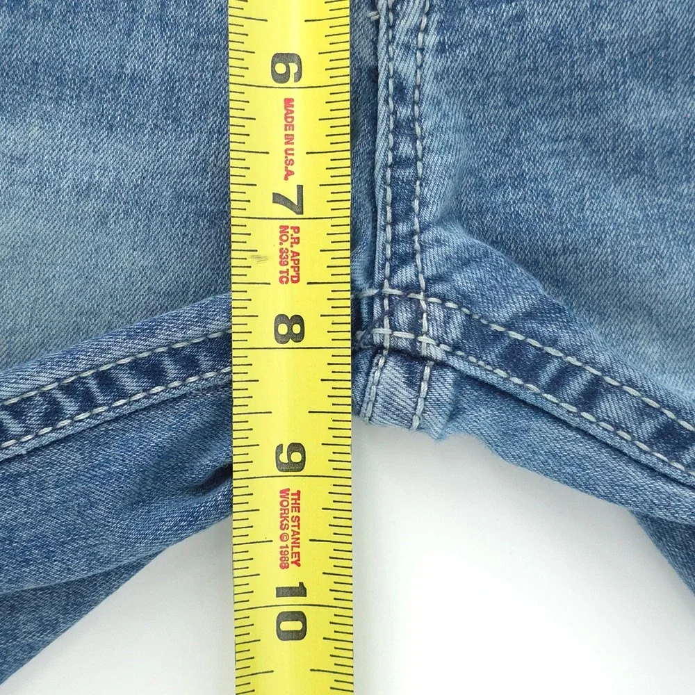 True Religion Girls Jeans Joey Hi Rise Flare Size 8 Blue Denim Rhinestone Y2K